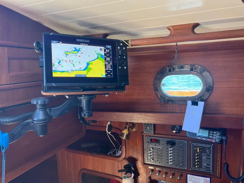 Slide: The Image of Interior of a 1980 Shannon 28 yacht with navigation system. - 11