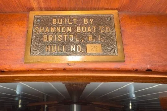 Slide: The Image of Plaque on 1980 Shannon 28 boat, built by Shannon Boat Co, Bristol, R.I., Hull No. 25. - 20