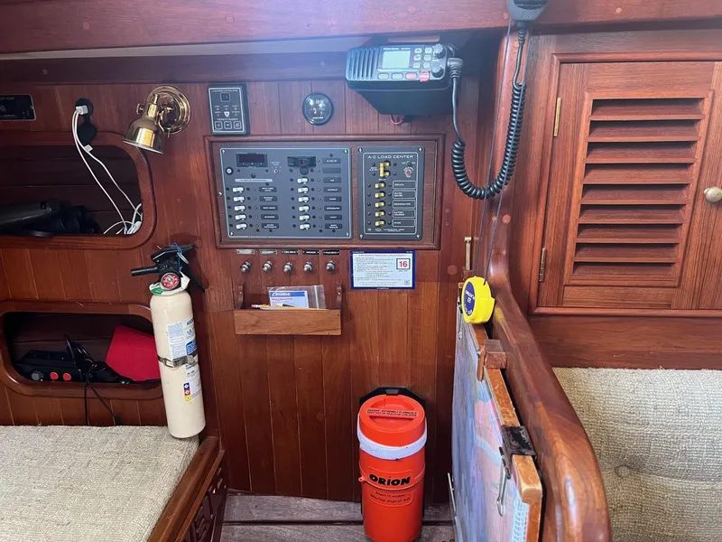 Slide: The Image of Interior of a 1980 Shannon 28 yacht with control panel. - 8
