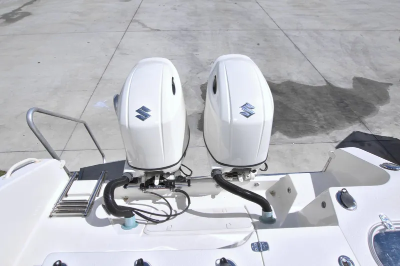 Slide: The Image of 2018 Sea Chaser 27 HFC boat with dual Suzuki outboard engines. - 41