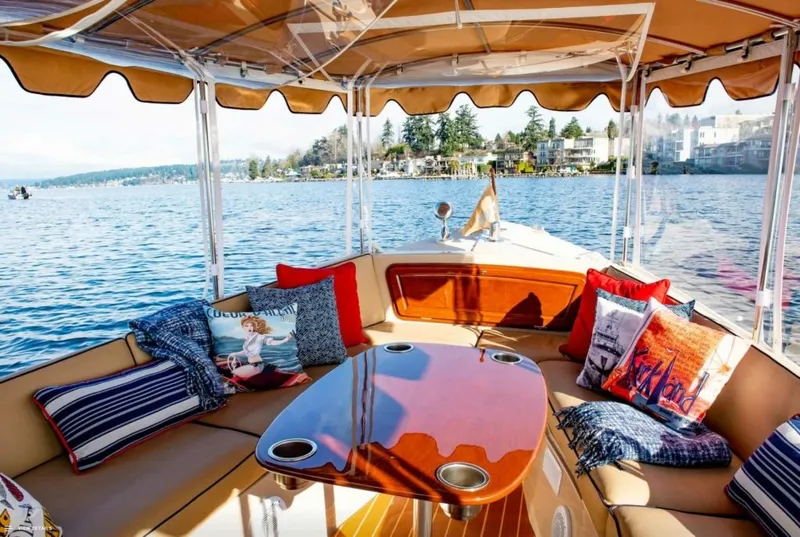 Slide: The Image of Propeller of a 2021 Duffy Cuddy Cabin boat in a workshop. - 10