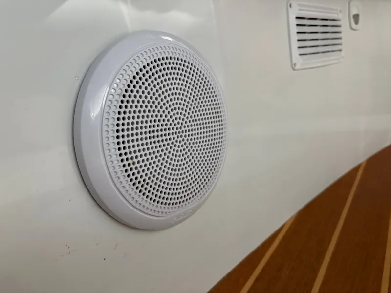 Slide: The Image of Speaker on a 2021 Duffy Cuddy Cabin boat. - 37