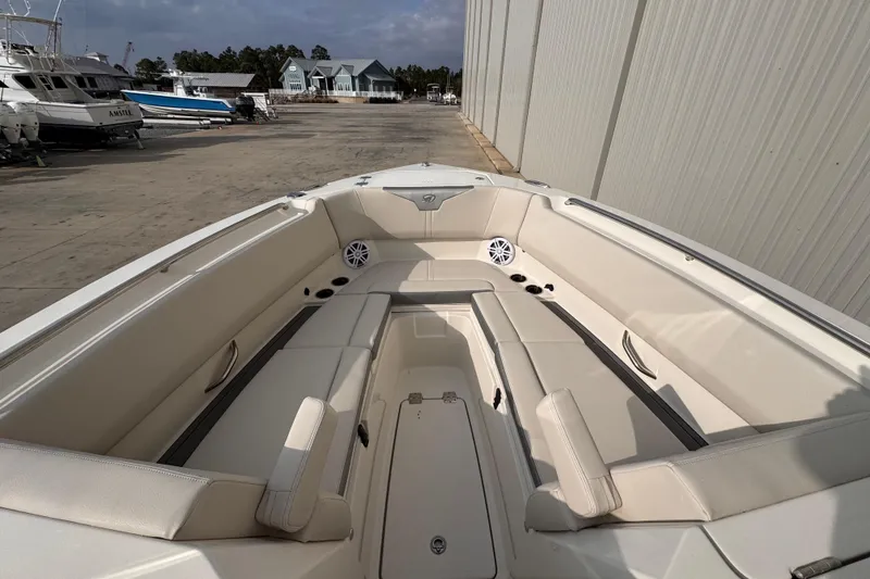 Slide: The Image of 2026 Sailfish 276 DC boat interior with spacious seating and modern design. - 23