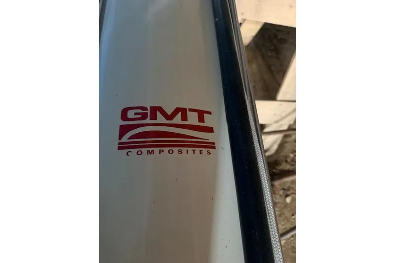 Slide: The Image of GMT Composites logo on Sparkman & Stephens Custom 46, 1959 model sailboat component. - 20