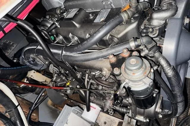 Slide: The Image of Engine of a 1959 Sparkman & Stephens Custom 46 sailboat, detailed view. - 23