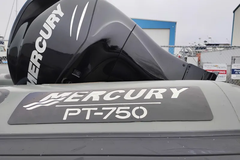 Slide: The Image of Valiant PT-750 boat with Mercury engine, 2008 model, docked at marina. - 22