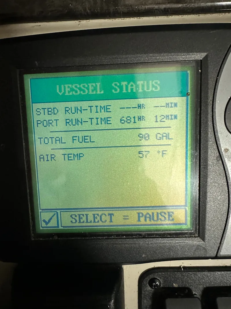 Slide: The Image of Engine room of 2006 Sea Ray 44 Sundancer with twin engines. - 19