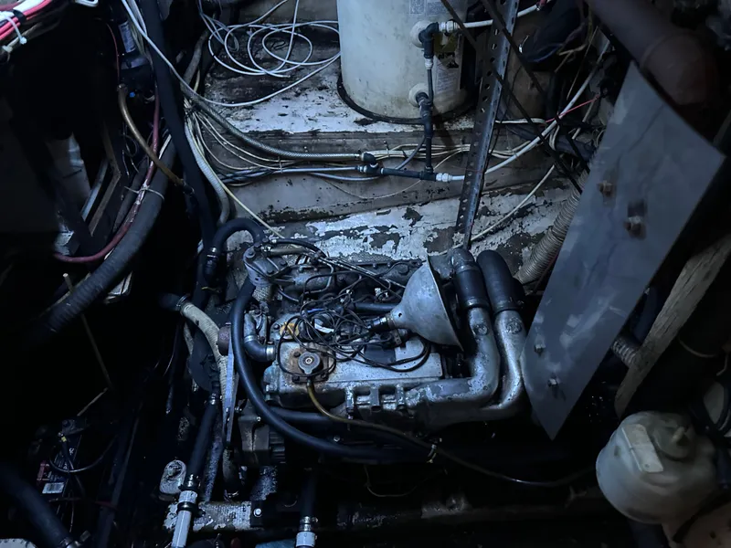 Slide: The Image of Engine room of a 1978 Islander Freeport 41 sailboat. - 1