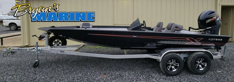 The Image of 2025 Xpress H20Bass boat on trailer at Bryan's Marine dealership. - 0