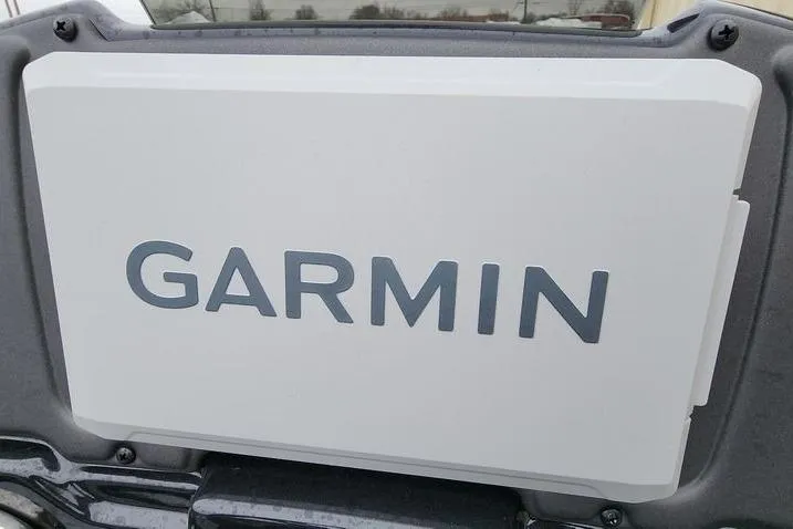 Slide: The Image of Garmin device on 2025 Xpress H20 Bass boat, close-up view. - 7