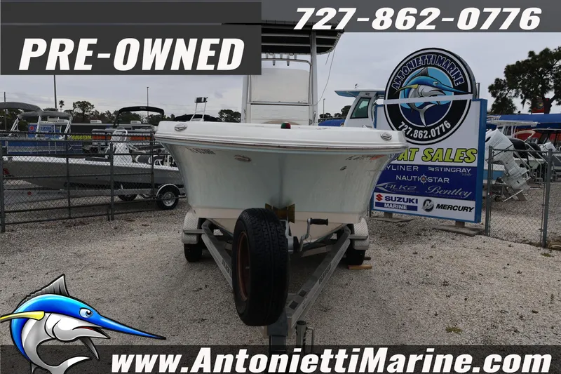 Slide: The Image of Pre-owned 2017 Robalo R200 Center Console boat on trailer at Antonietti Marine. - 3
