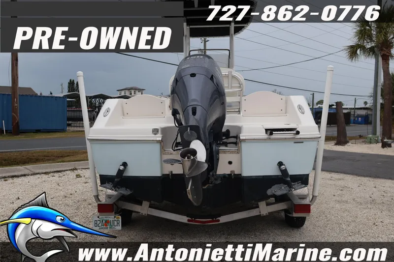 Slide: The Image of Pre-owned 2017 Robalo R200 Center Console boat with outboard motor, displayed at Antonietti Marine. - 6