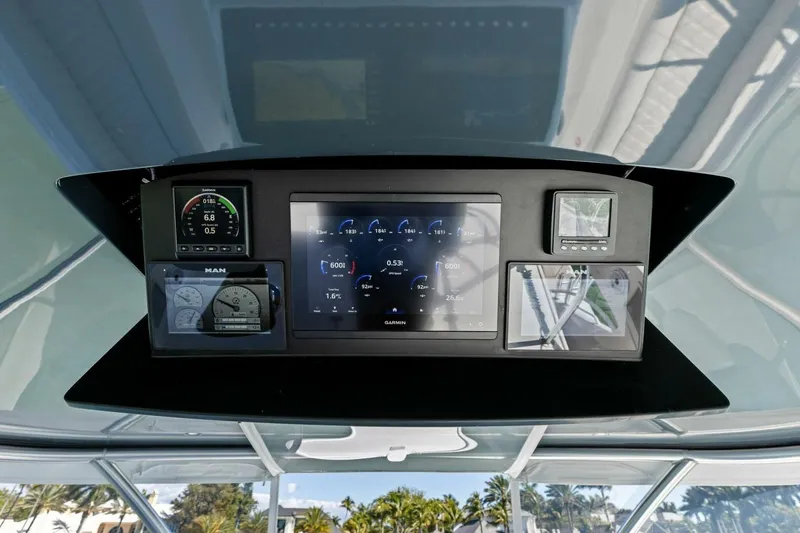 Slide: The Image of 2023 Vikiing convertible dashboard with advanced navigation and control displays. - 41