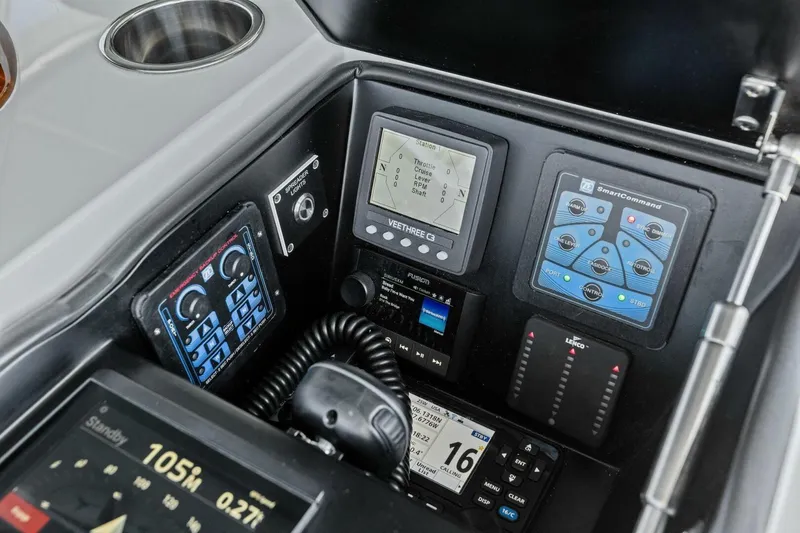 Slide: The Image of 2023 Vikiing convertible dashboard with advanced navigation and control systems. - 43