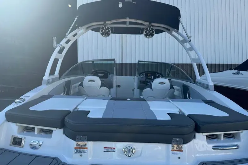 Slide: The Image of 2022 Chapparall 21 SSi boat with sleek seating and modern design. - 10