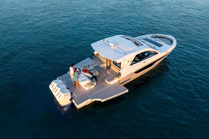 Slide: The Image of 2026 Cruisers Yachts 50 GLS bathroom with modern fixtures and sleek design. - 41