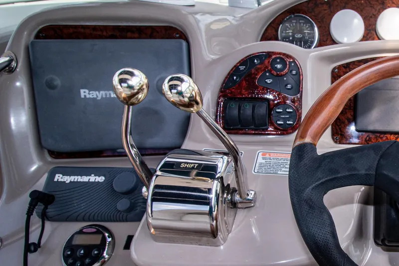 Slide: The Image of Control panel of a 2006 Sea Ray Sundancer 320 with Raymarine navigation system. - 20