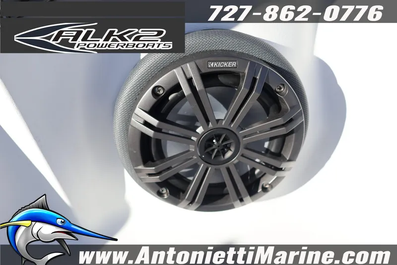 Slide: The Image of 2026 ALK2 Powerboats 23 CRX speaker detail with contact and website information. - 13