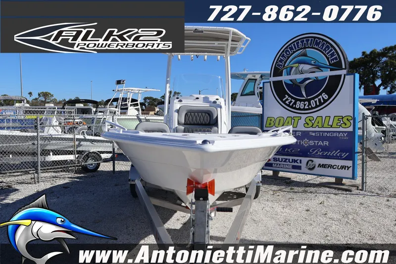 Slide: The Image of 2026 ALK2 Powerboats 23 CRX displayed at Antonietti Marine boat sales. - 2