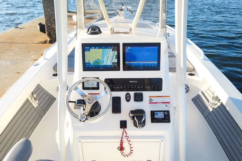Slide: The Image of 2024 Pathfinder 2600 TRS helm with navigation system. - 20