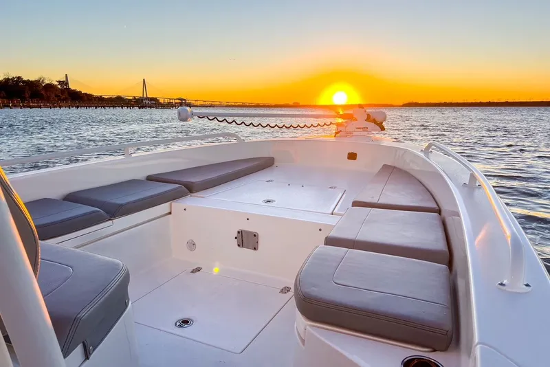 Slide: The Image of Pathfinder 2600 TRS 2024 at sunset on the water. - 27