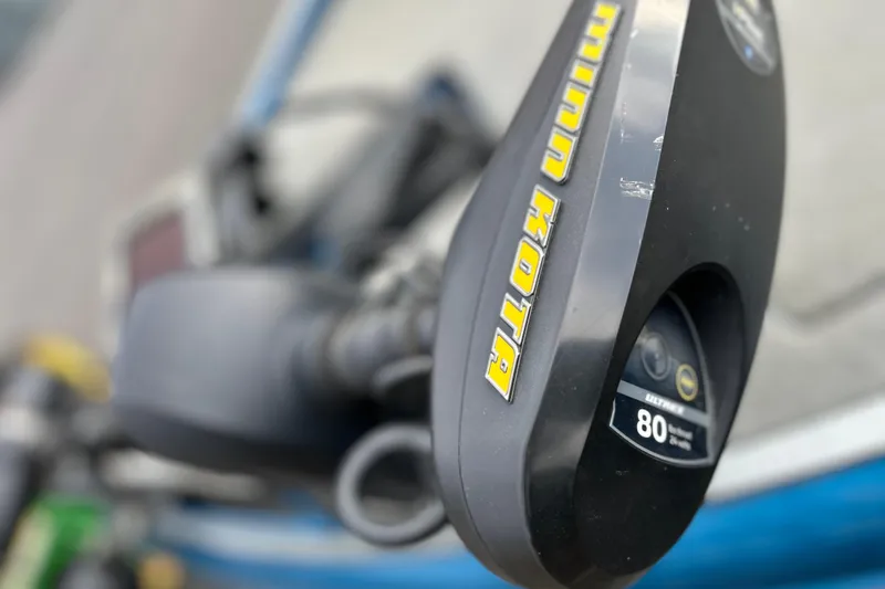 Slide: The Image of Close-up of Minn Kota motor on 2006 Triton Tr-186 SC boat. - 5