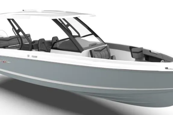 Slide: The Image of 2026 Monterey Elite 30 OB boat, sleek design, spacious seating, modern features. - 0
