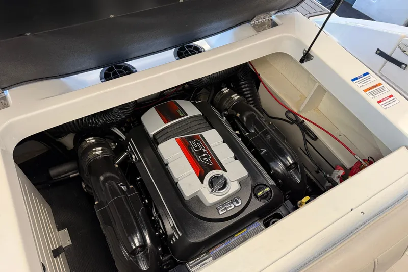 Slide: The Image of Engine compartment of a 2020 Sea Ray SPX 210 boat, featuring a powerful 4.5L engine. - 3