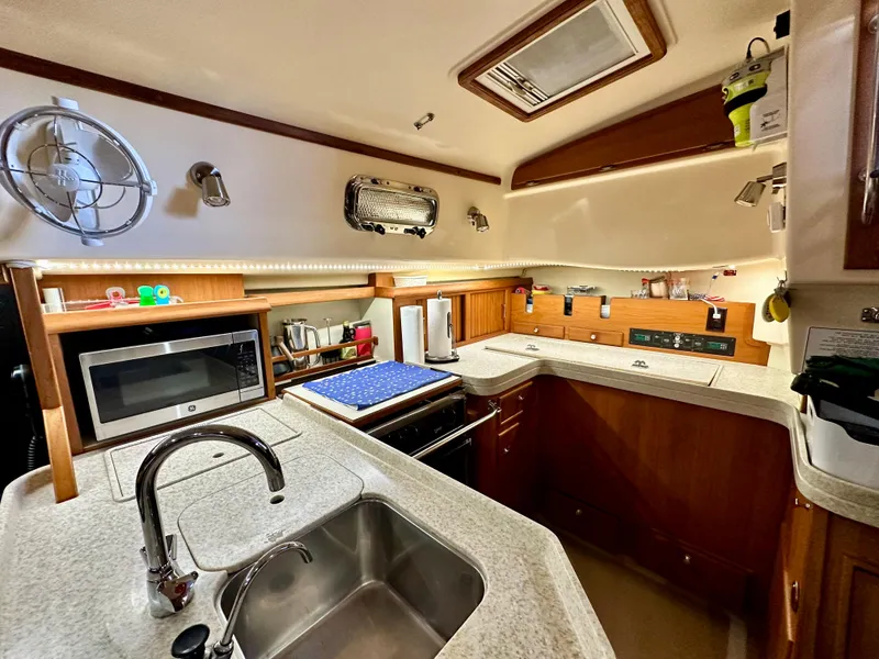 Slide: The Image of Galley area of Island Packet 440 yacht, year 2006. - 27