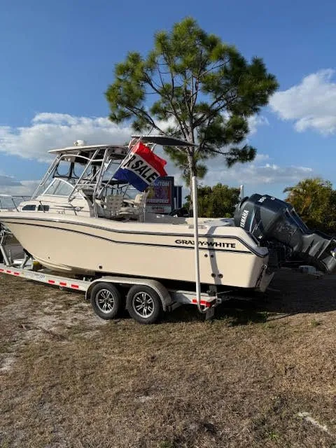 Slide: The Image of 2008 Grady-White Journey 258 boat for sale on trailer. - 4