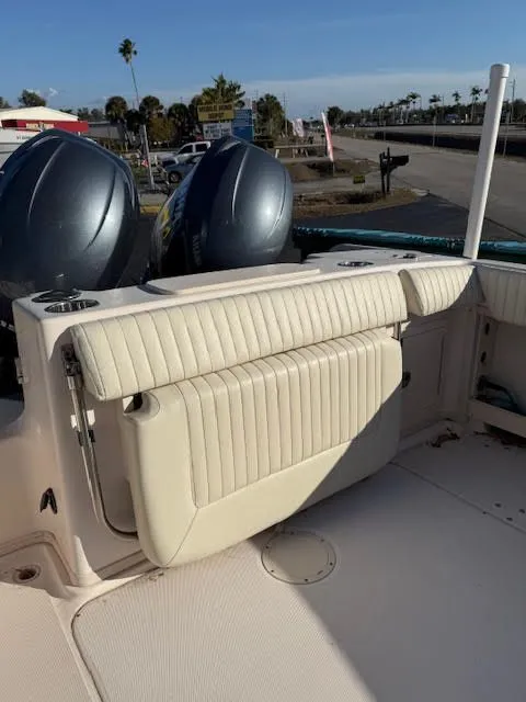 Slide: The Image of 2008 Grady-White Journey 258 boat with dual outboard engines. - 9