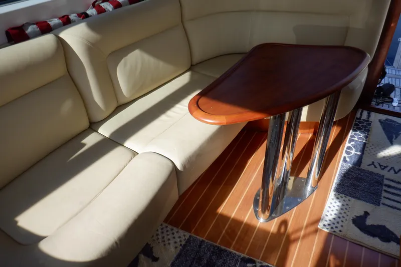 Slide: The Image of Bow view of 2001 Linssen DS 45 yacht on calm waters. - 18