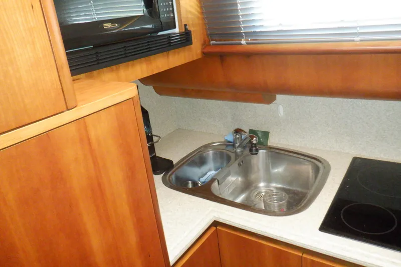 Slide: The Image of Bunk beds in 2001 Linssen DS 45 yacht cabin with nautical-themed bedding. - 39