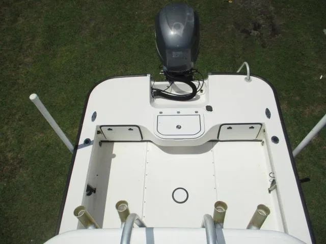 Slide: The Image of Aerial view of a 2002 Everglades 250 Center Console boat. - 49