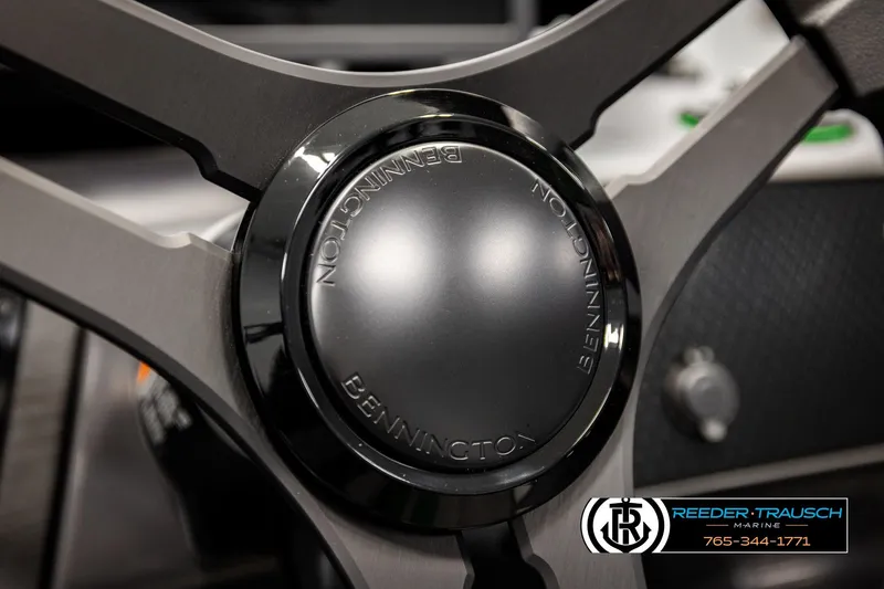Slide: The Image of Close-up of 2026 Bennington MOFBSF steering wheel with logo detail. - 32