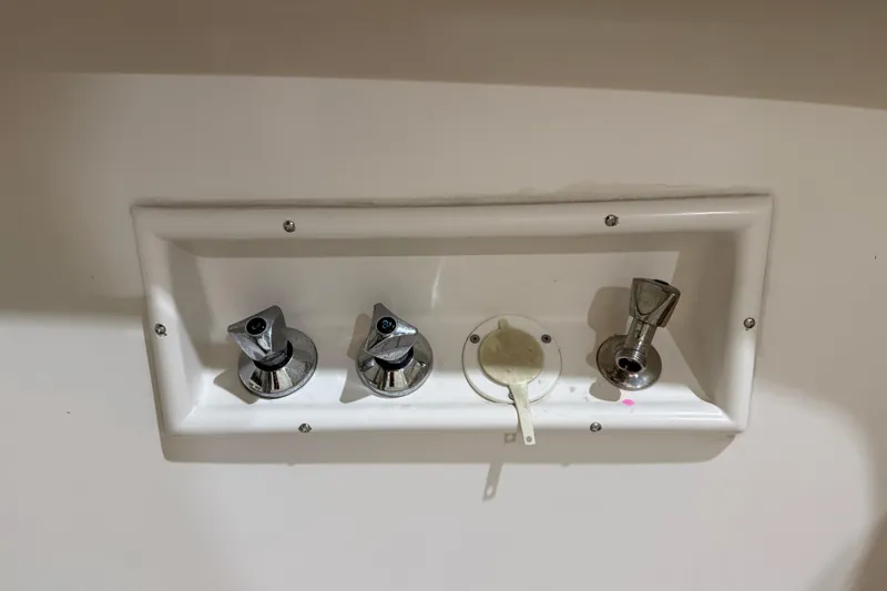 Slide: The Image of Control panel on a 2000 Grand Banks 43 Eastbay FB yacht. - 44