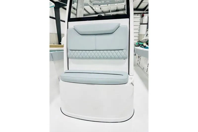 Slide: The Image of 2026 Sportsman Heritage 231 Center Console boat seat with quilted upholstery in a modern design. - 12
