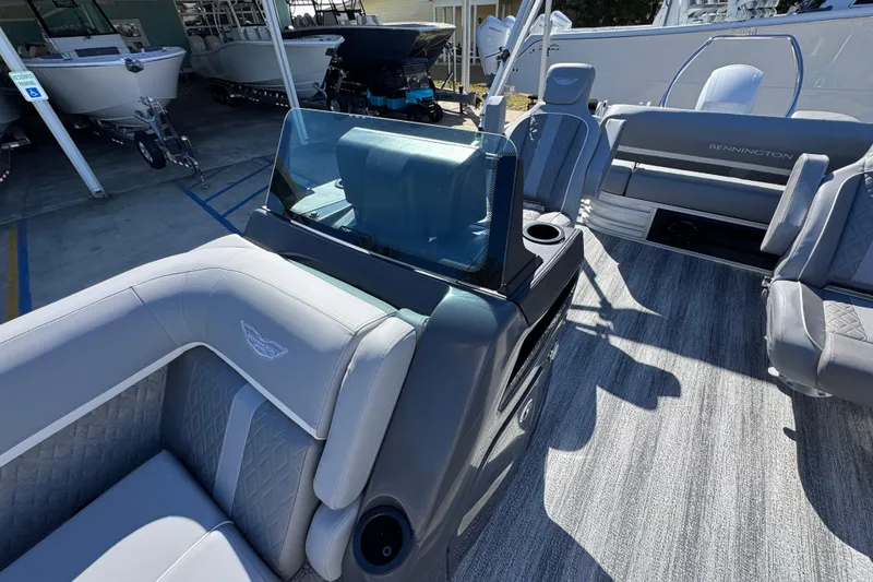 Slide: The Image of 2026 Bennington 22 MSB boat interior with luxurious seating and modern design. - 21