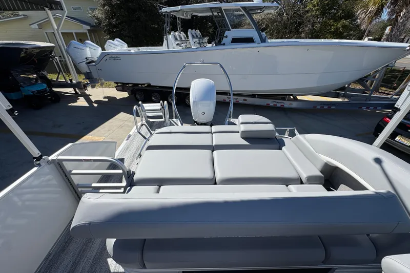 Slide: The Image of 2026 Bennington 22 MSB pontoon boat with spacious seating and modern design. - 28