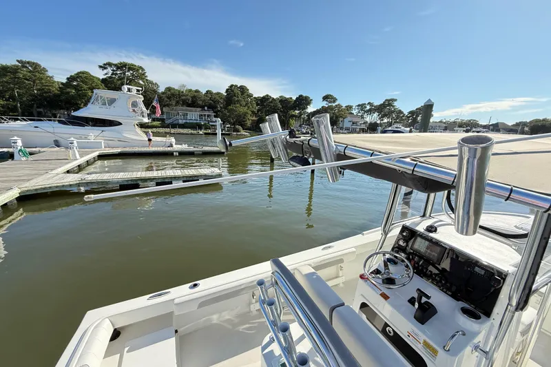 Slide: The Image of Parker 2100 Special Edition boat docked at marina, 2020 model, sunny day. - 27