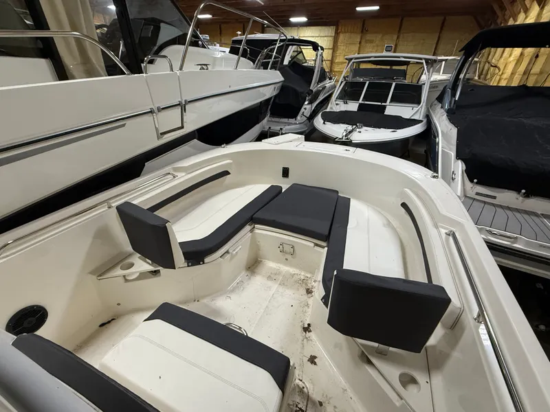 Slide: The Image of Interior view of 2023 Bayliner TROPHY CC24 in storage facility. - 4
