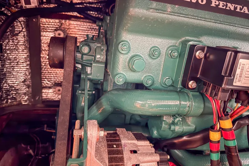 Slide: The Image of Engine of 1988 Grand Soleil 46 Jezequel sailboat, partially disassembled for maintenance. - 29