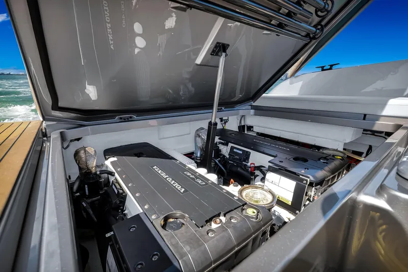 Slide: The Image of Engine compartment of 2022 Vanquish VQ40 yacht with Volvo Penta engine. - 48