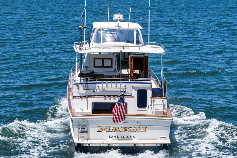 Slide: The Image of 1986 Offshore Yachts Cockpit Motoryacht at sea, San Diego. - 1