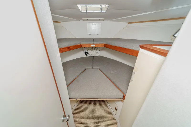 Slide: The Image of Interior of a 1974 Pacemaker Sportfisher yacht with sleeping area. - 21