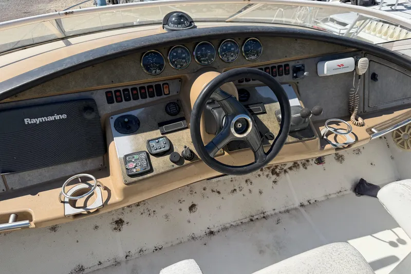 Slide: The Image of Staircase on 2003 Carver 360 Sport Sedan yacht, leading to upper deck. - 7