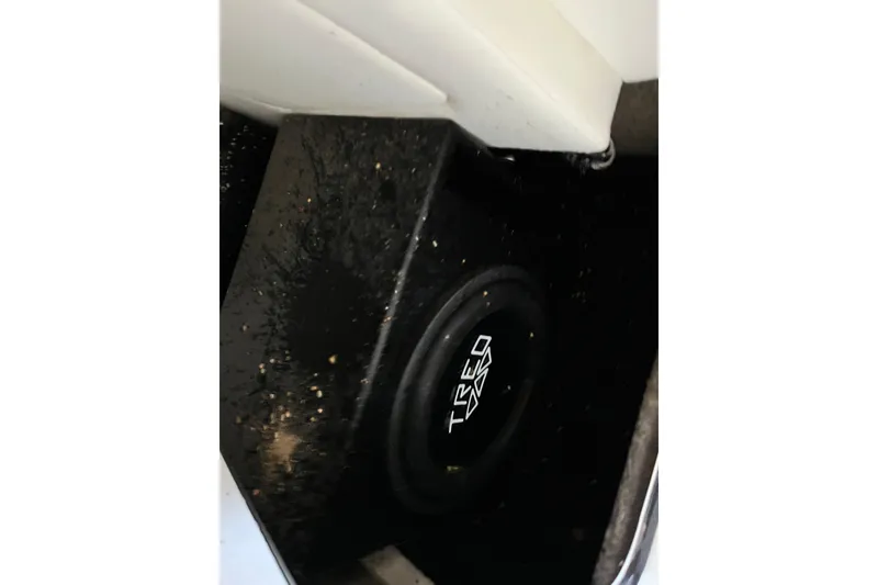 Slide: The Image of Subwoofer in 2016 Sea Ray 270 Sundeck boat, featuring Treo audio system. - 27