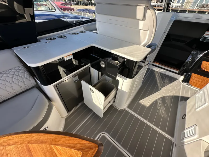 Slide: The Image of port side cockpit storage and solid surface counter tops - 31