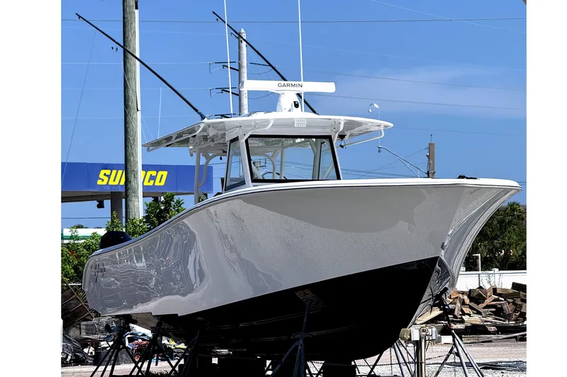 The Image of 2022 Yellowfin 39 Offshore boat on display, featuring sleek design and advanced Garmin technology. - 0