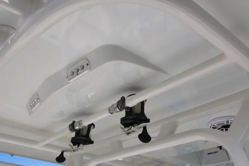 Slide: The Image of 2022 Yellowfin 39 Offshore boat interior ceiling with mounted equipment. - 16